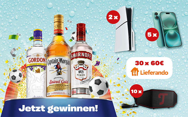 REWE Kassenbon Gewinnspiel mit Diageo